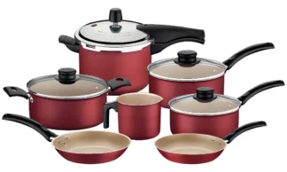 Jogo De Panelas 7 Peças Turim Tramontina Panela De Pressao Cor Vermelho