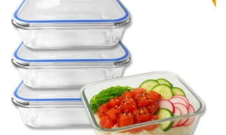 Kit 4 Marmita Pote Hermético Vidro 1040ml 4 Travas